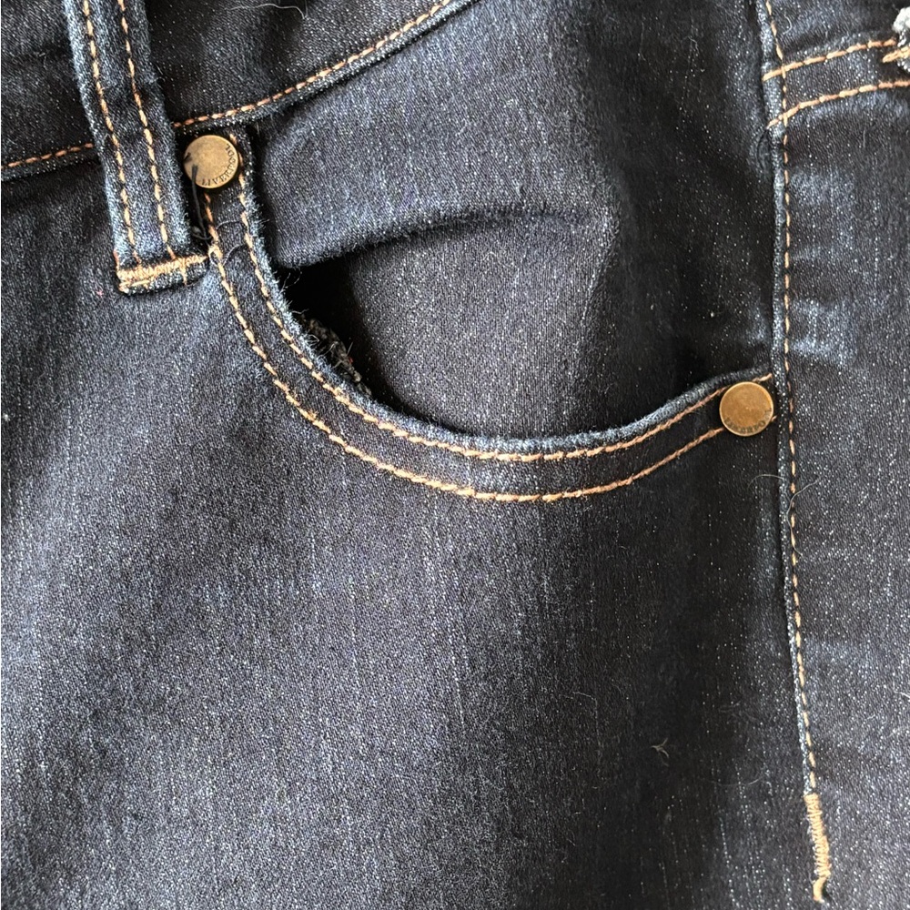 Liverpool Jeans Company Dark Blue Straight Leg Jeans with Contrast Stitching - Picture 3 of 5